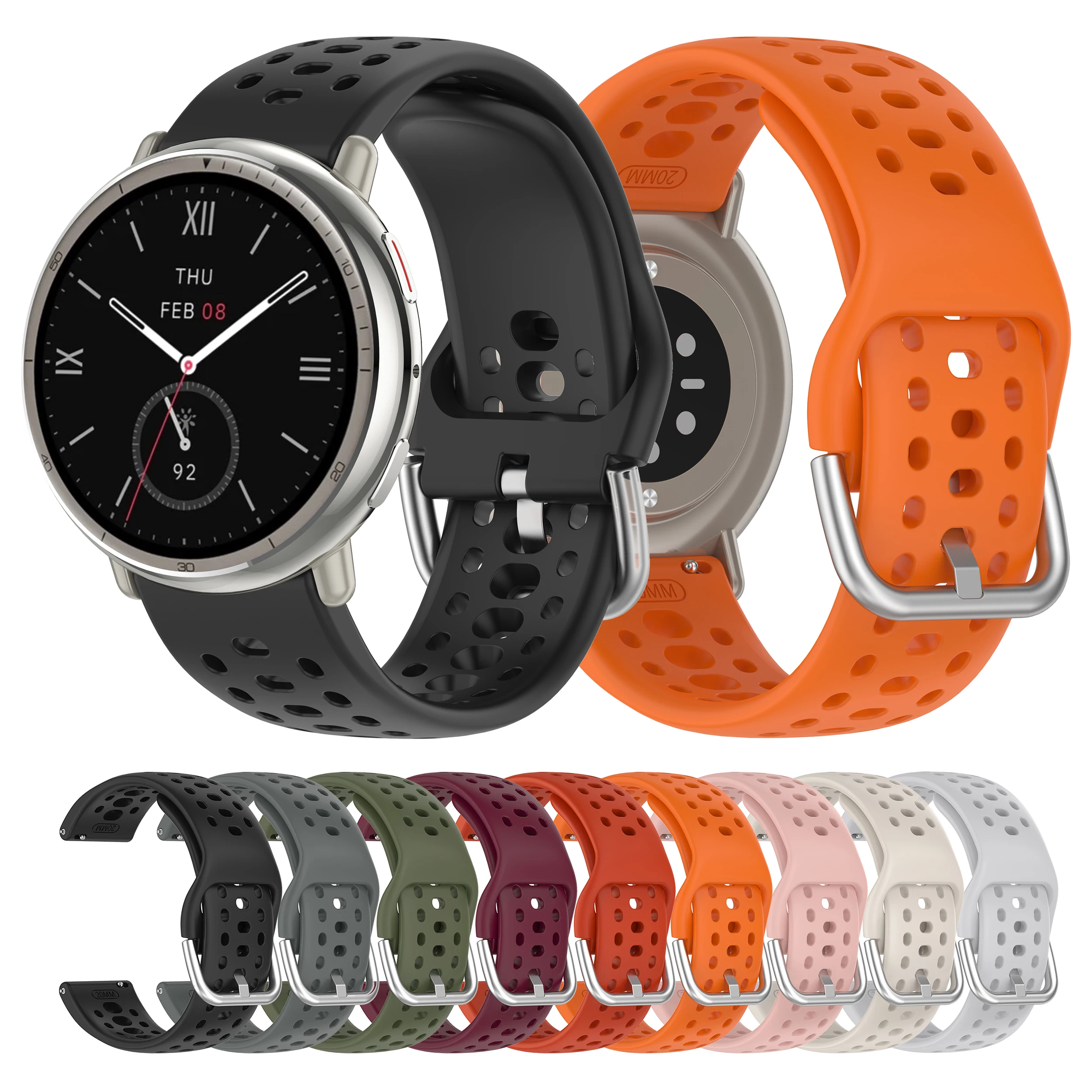 Breathable Silicone Replacement Watch Band - Square Bracelet Strap