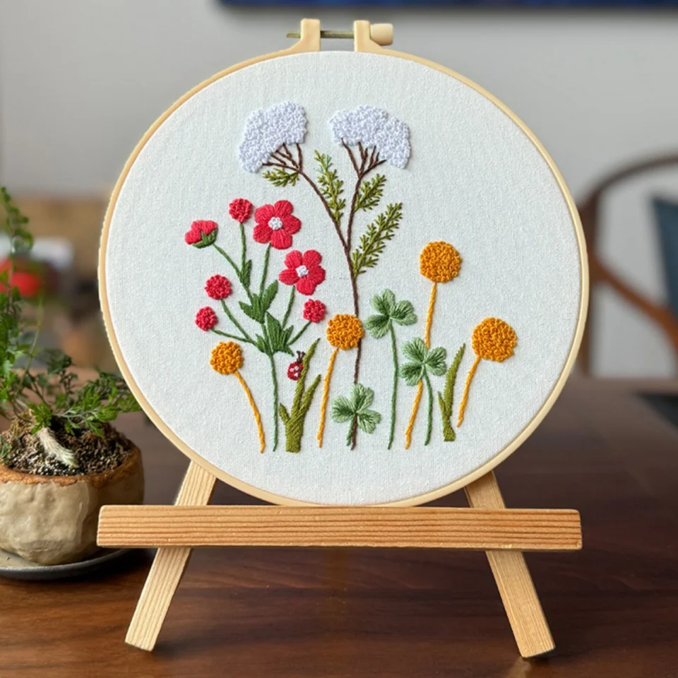 3pcs Floral Embroidery Starter Kit for Beginners