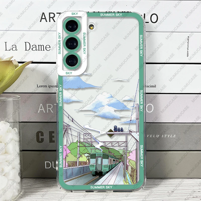 Summer Sky Case For Samsung Galaxy S24 S20 S21 S22 S23 Plus FE Ultra Soft Cover
