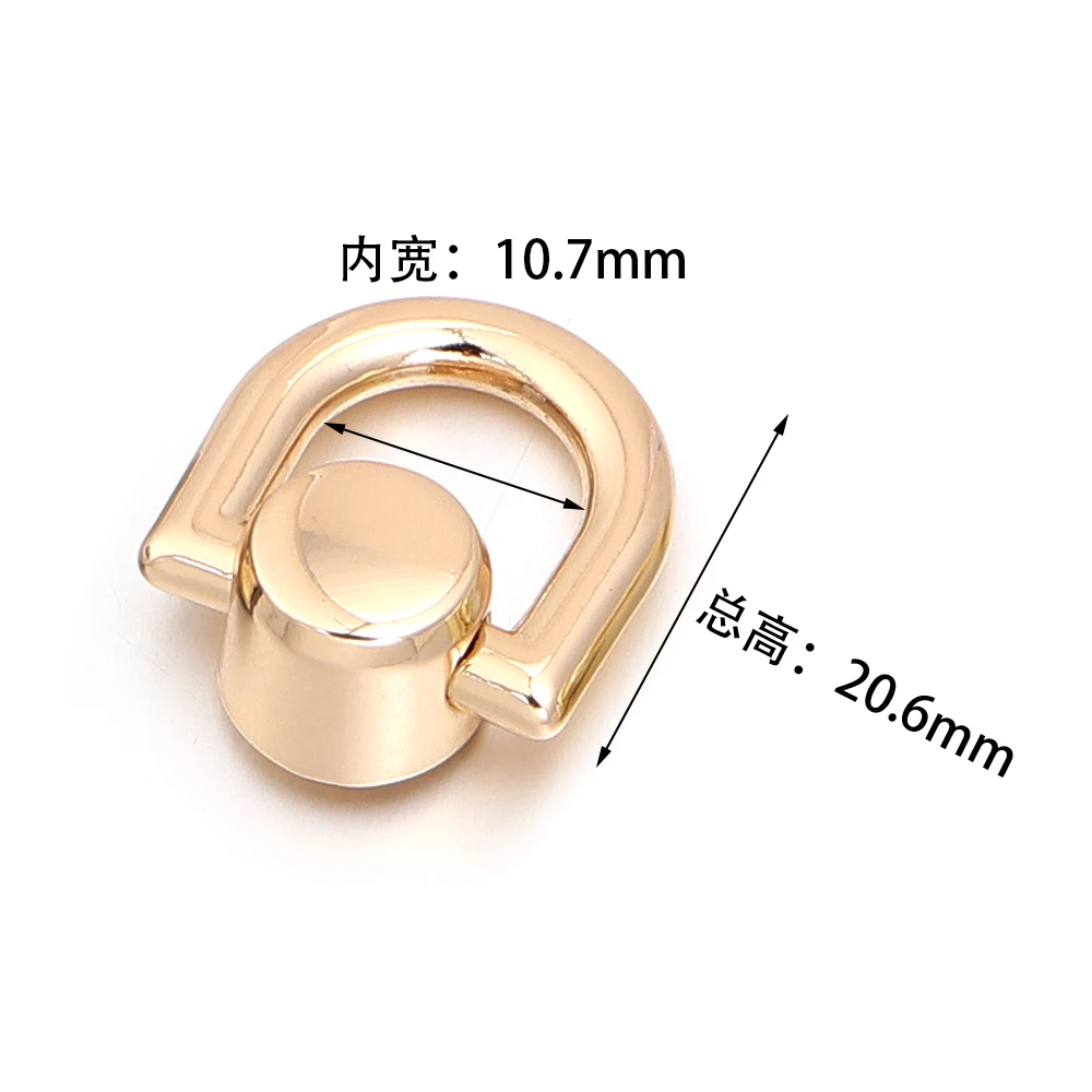Set of 4 Metal D-Ring Stud Rivets for Leather Crafting and Accessories