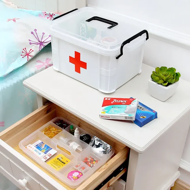 First Aid Kit Medicine Storage Box Portable Emergency Box