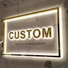 Custom Backlit Business Sign Metal Letters Outdoor Illuminated Sign 3D Acrylic Logo Sign Company Logo Outdoor Shop Store Lighted 1