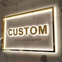 Custom Backlit Business Sign Metal Letters Outdoor Illuminated Sign 3D Acrylic Logo Sign Company Logo Outdoor Shop Store Lighted 1