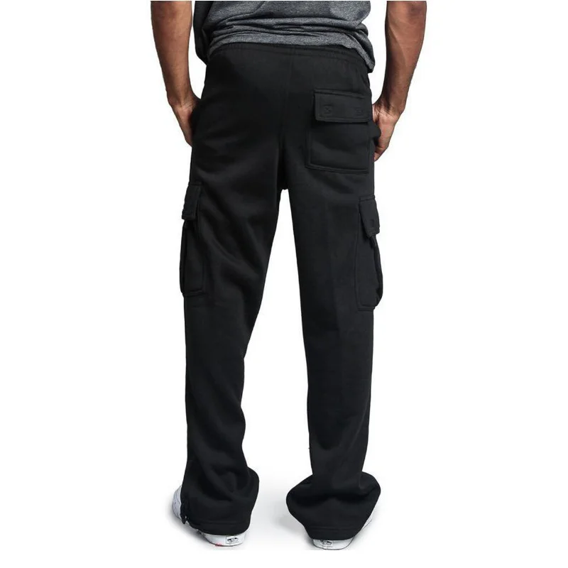 2023 Men's Multi Pocket Overalls Pants Casual Cargo Pants Men Clothing Regular Solid Sweatpants Men Baggy Cargo Pants Men