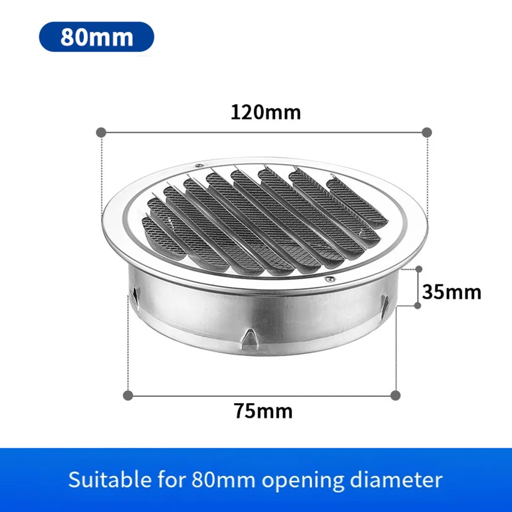 Round Stainless Steel Air Vent Grille Insect Protection Exterior Wall Ducting Ventilation Tool 80/100/120/150/160/180/200/300mm air vent grille ventilation grille