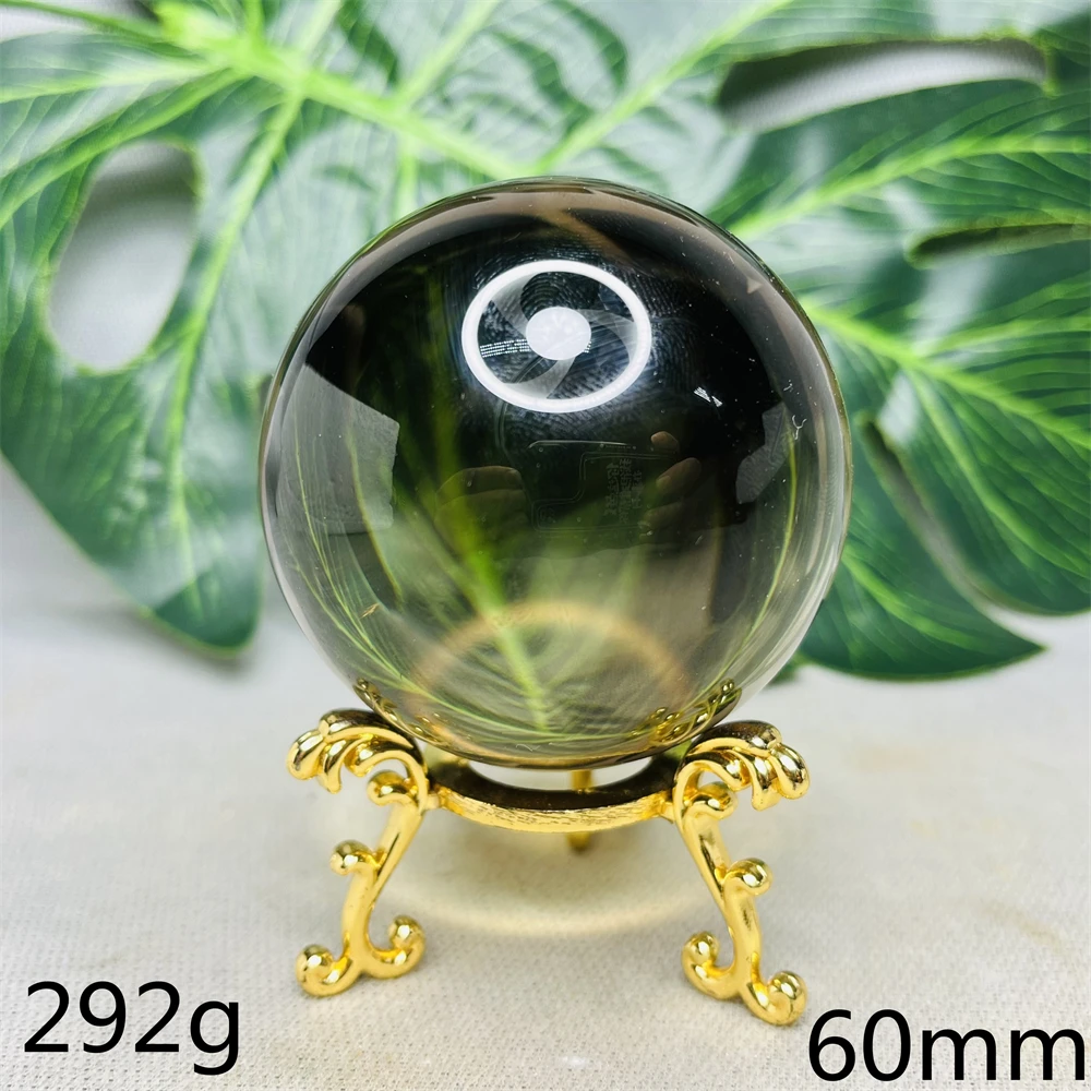Natural Gemstone Smoke Yellow crystal Ball Rainbow Quartz Hand Polished Home Room Decoration Gift Spiritual Stone Healing 3
