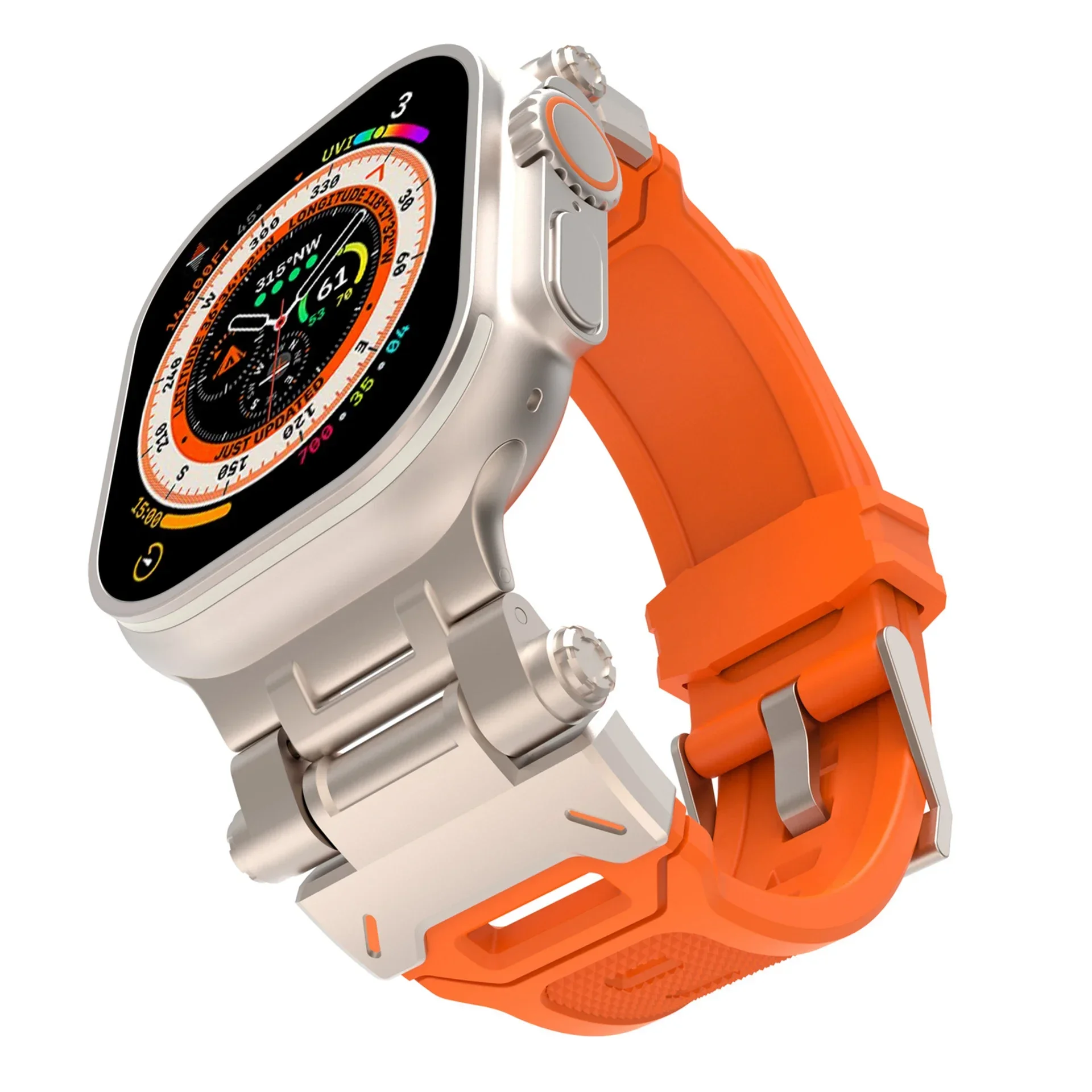 Titanium Color Silicone Sports Watch Band