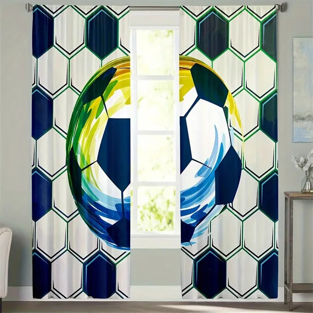 

Navy Blue Goal in Football Curtains for Boy's Room, Home Decor, Modern Design, Luxury Curtains for Living Room on Sale 2024
