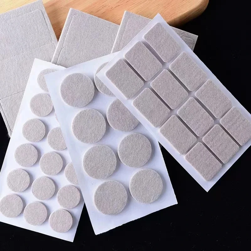 Furniture Leg Pads 72pcs Self Adhesive Felt Chair Leg Pads Wood Floor Protectors Table Leg Covers Round Bottom Anti-Slip Pads Set