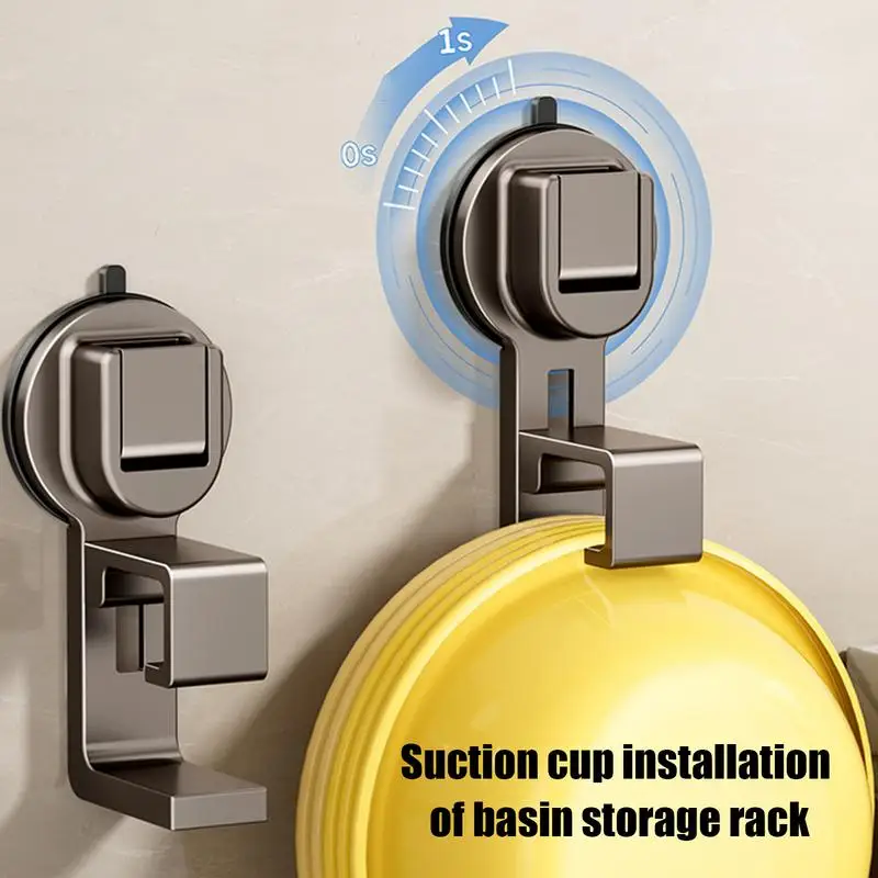 Washbasin Hook Towel Hanger Wall Mounted Coat Hook Strong Load Bearing Capacity Suction Cup Bathtub Hooks for bathroom Balcony