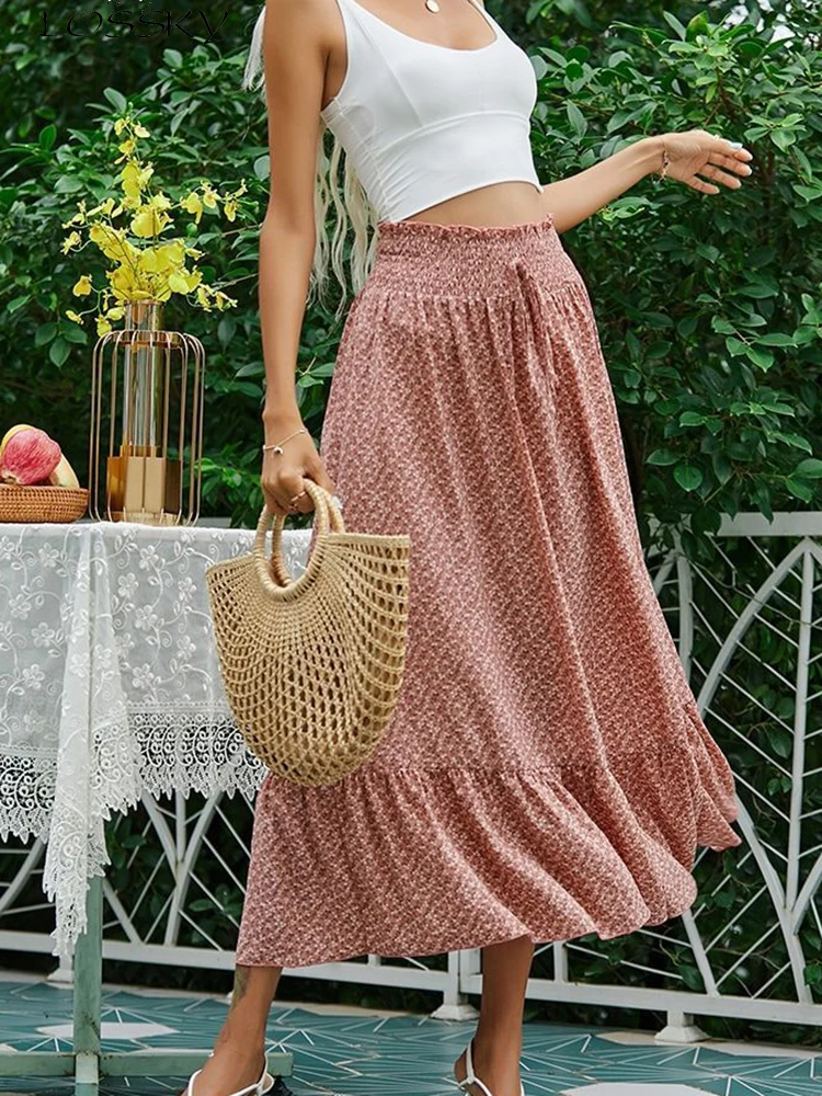 faldas largas elegantes verano,faldas bandage mujer moda 2022,ropa casual,falda playa volantes mujer moda,falda alta,faldas verano mujer 2022 - AliExpress