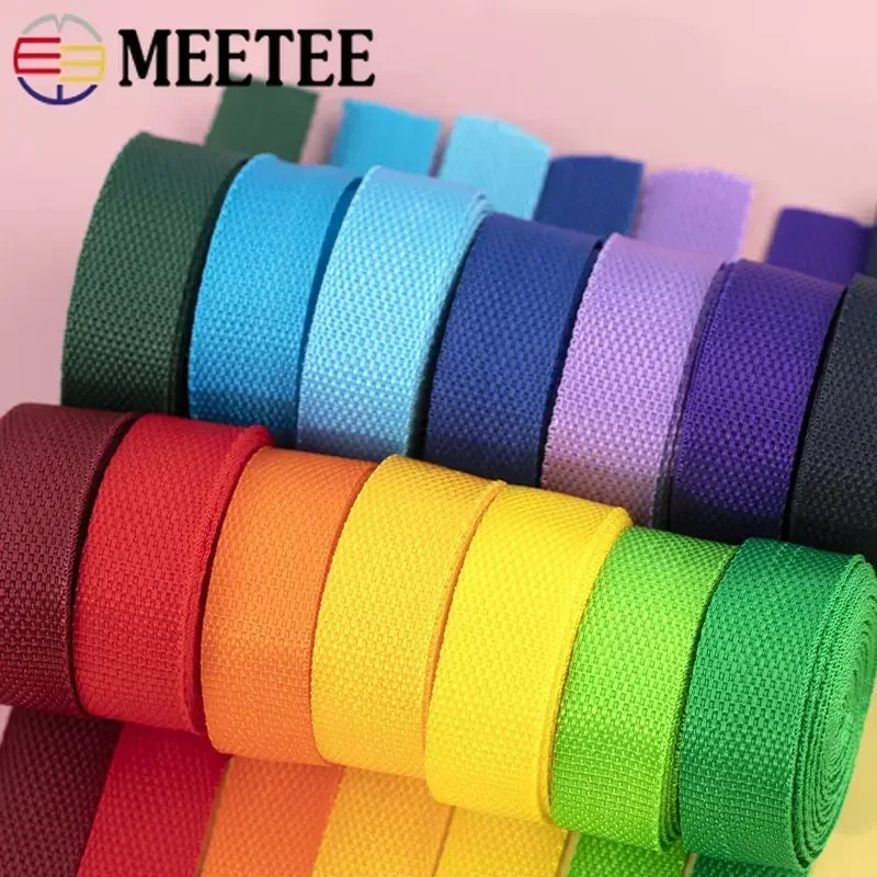 

10M 1.1mm Thick PP Polypropylene Webbing 20-50mm Nylon Strap for Bag By Meter Ribbon Band Sewing Bias Decorative Belt Accessory