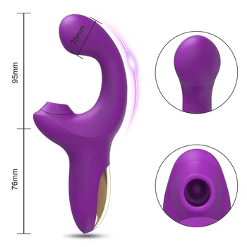 20 Speeds Powerful Dildo Vibrator Female Clit Sucker Vacuum Clitoris Stimulator Mimic Finger Wiggling Sex Toy for Womans 6