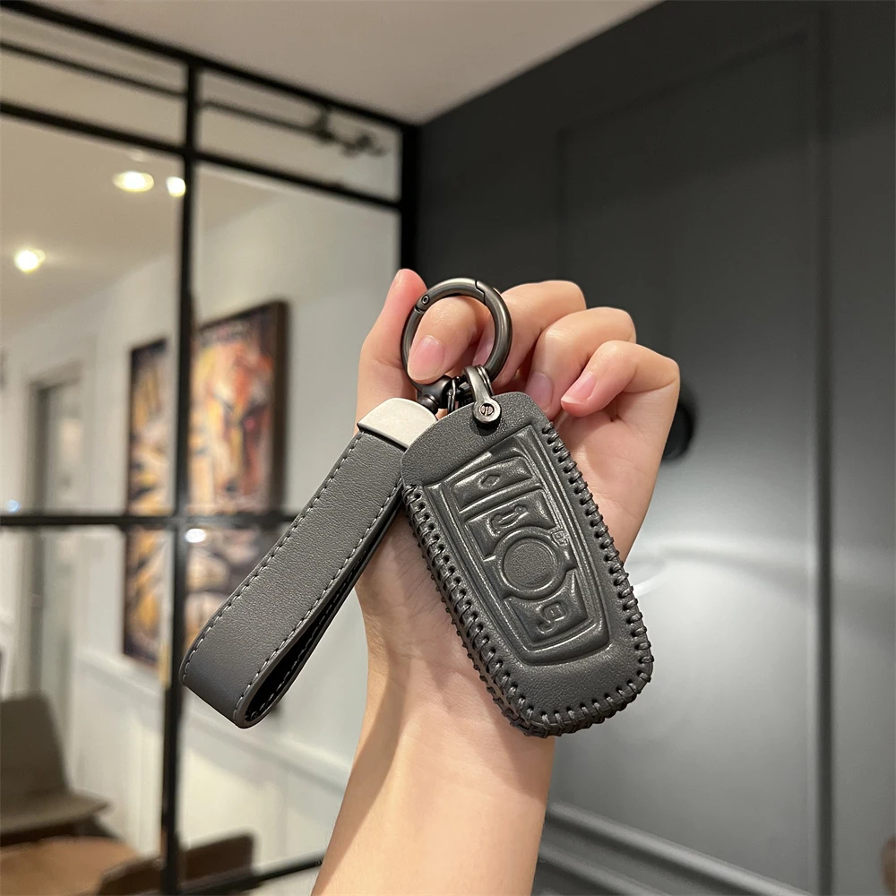 

Leather Car Remote Key Case Cover Shell For BMW 1 3 5 7 Series X1 X3 X4 X5 F10 F15 F16 F20 F30 F18 F25 M3 M4 E34 Auto Accessorie