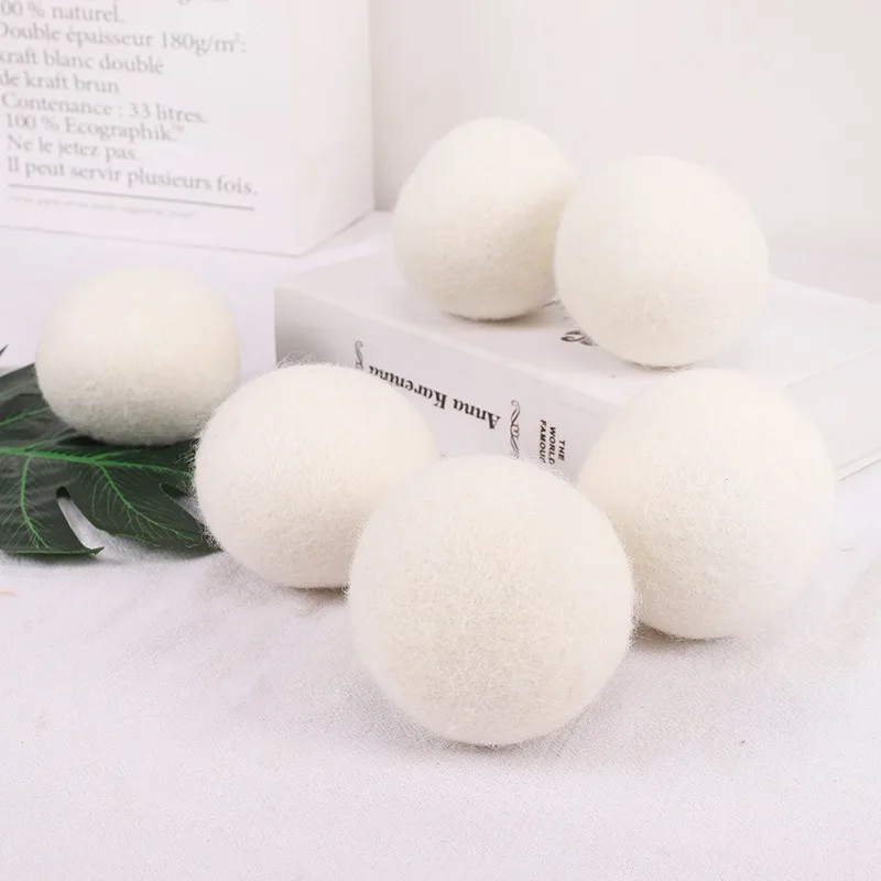 Wool Dryer Balls Reusable Natural Fabric Softener Laundry Washing Machine Accessories Home Washing 4/5/6cm Fleece Dryer Balls laundry ball