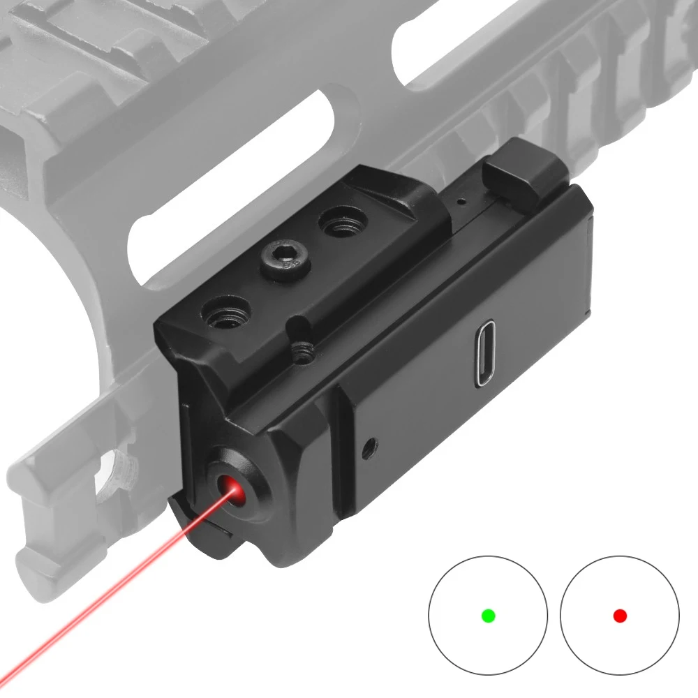 Laser sight tactical red green dot laser sight compact pistol laser sight USB rechargeable gun pointer hunting airsoft accessory 20mm