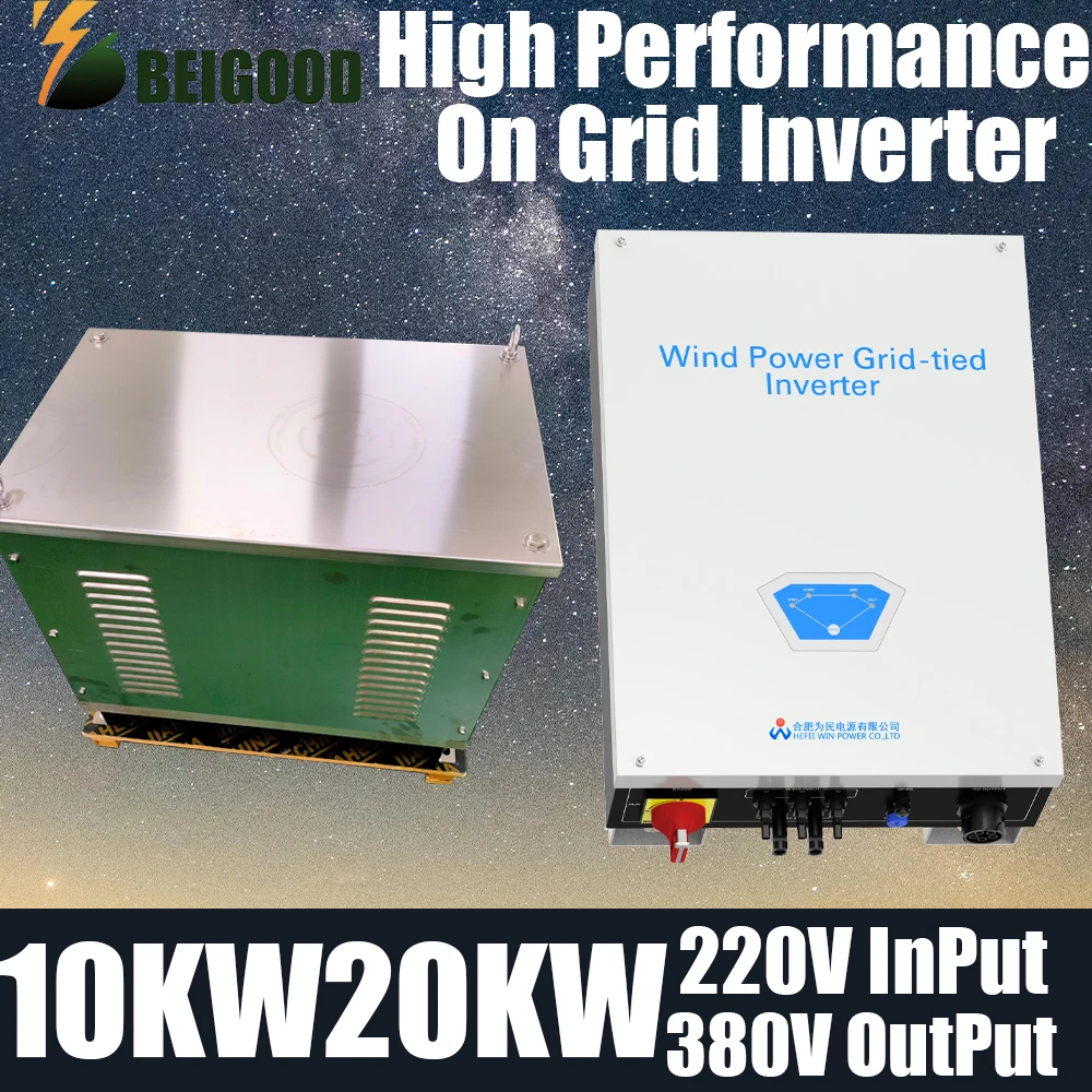 10Kw 20Kw Wind Mppt Power Generatore Di Turbine Eoliche Su Inverter Grid Tie Con Sensore Limitatore Onda Sinusoidale Pura 220V Per 380V