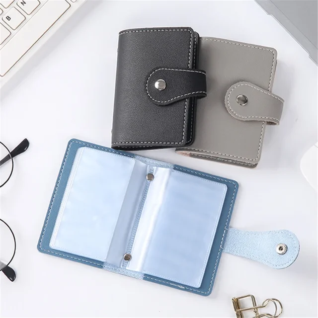 1PC Donna Uomo Pelle 26 Slot ID Porta carte di credito Custodia a portafoglio con blocco RFID Borsa da tasca 5