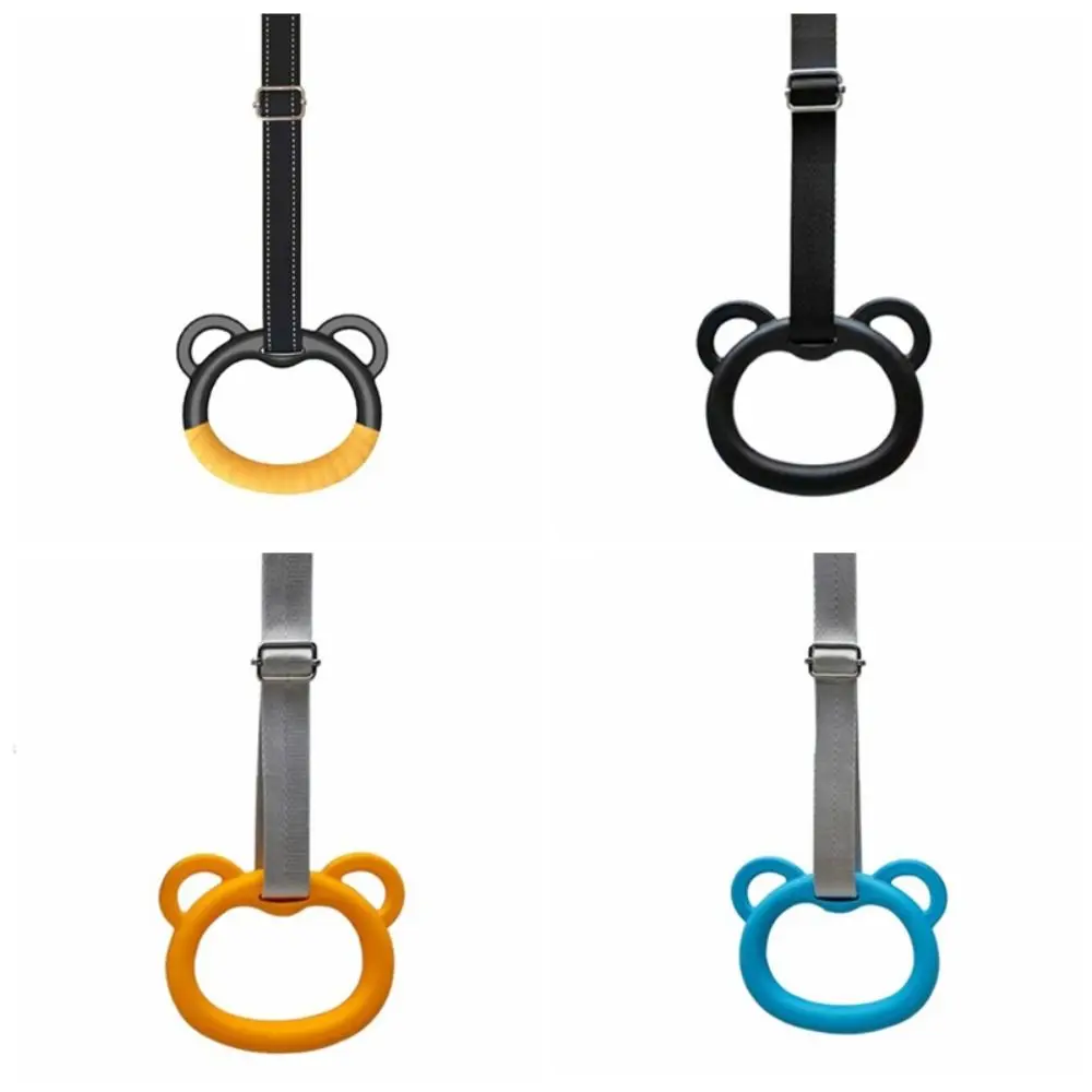 

Sweat Absorption Kid Pull Up Ring Bold Metal Buckle Non-toxic Kids Swings Rings Cartoon Style Strong Strength Fitness Training