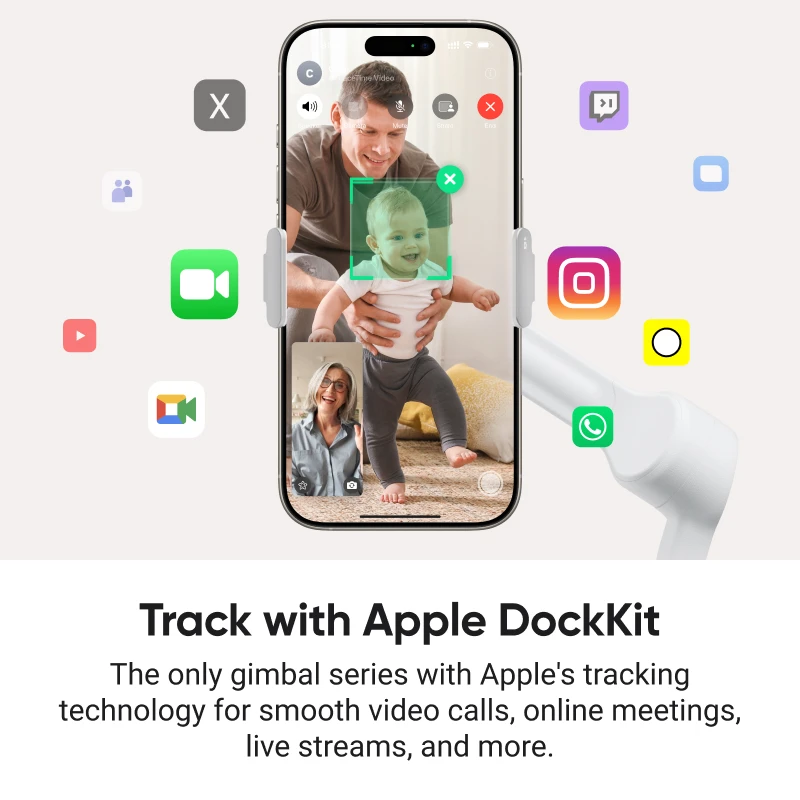 Insta360 Flow 2 Pro-Foldable AI Phone Gimbal Multi-Person Tracking Track in 200+ Apps Apple DockKit