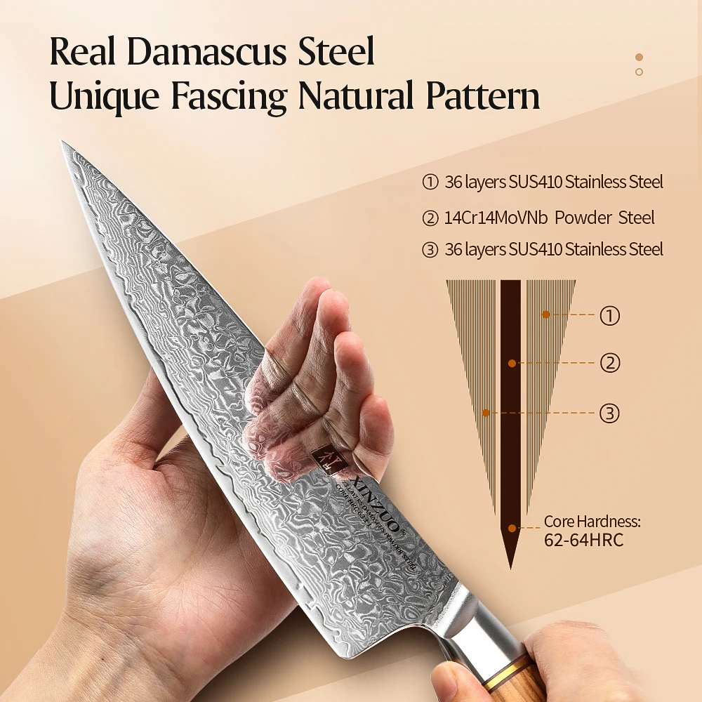 XINZUO 8.5'' inch Western Chef Knife Damascus Kitchen Knife with Rose Wood  Handle New arrival Super Sharp 210mm Gyuto Knives - Price history & Review, AliExpress Seller - XINZUO ONLINE Store