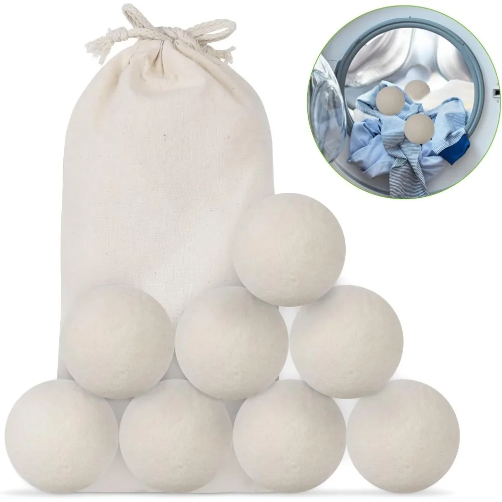 7.5/8cm Wool Dryer Balls Natural Fabric Softener Reusable Antistatic Softener Laundry Ball Home Washing Machine Accessories laundry ball