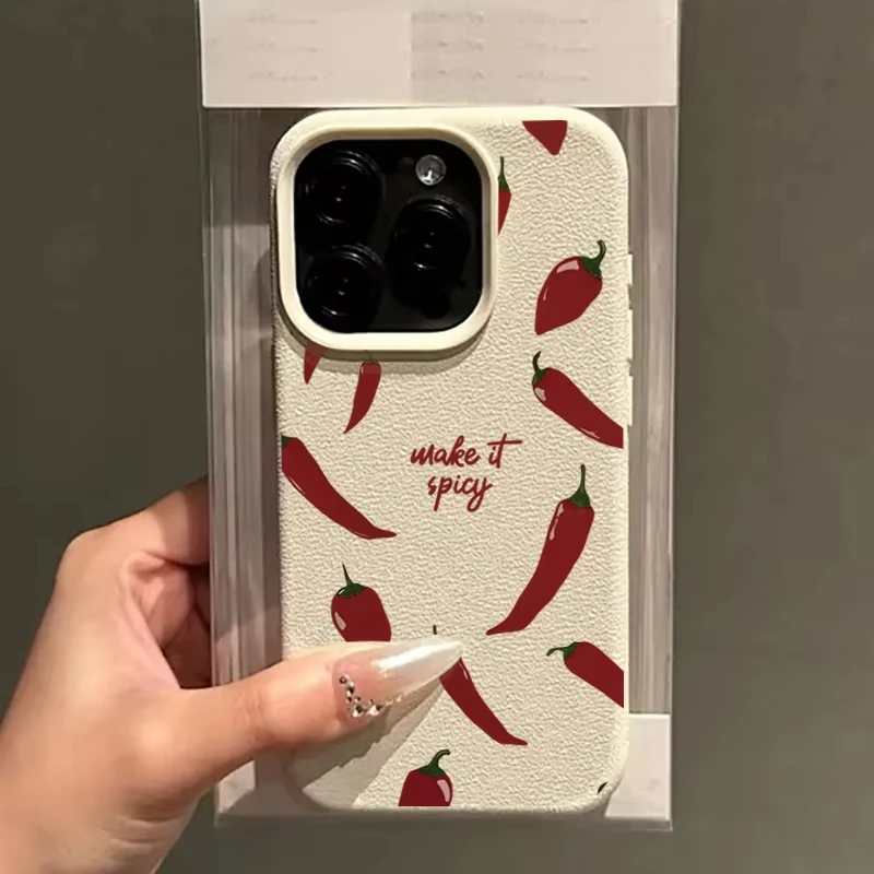 Spicy Red Chili Pepper Pattern Shockproof Phone Case - Soft & Durable Cover
