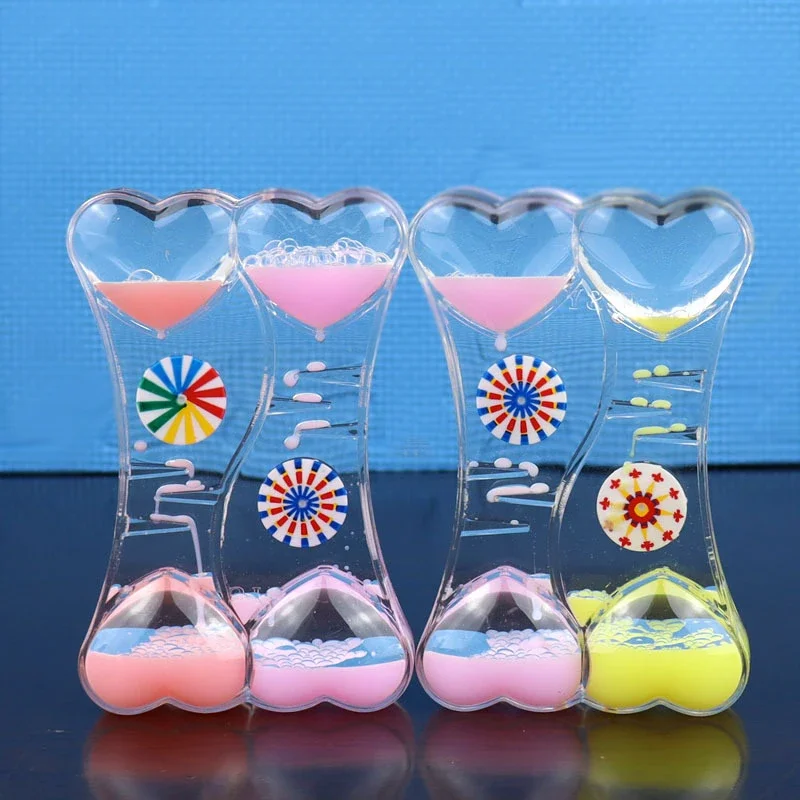Creative Two-color Oil Spill Toy Slide Oil Drip Dynamic Decompression Hourglass Handicraft Ornaments Desktop Home Decoration liquid hourglass timer colored hourglass