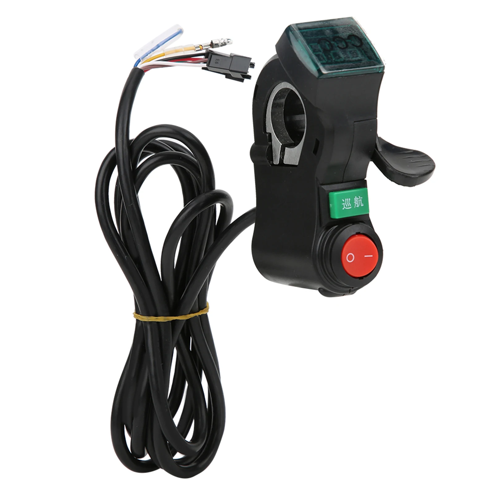 Electric Throttle Grip Red Screen Thumb Cruising and Switch Accessory for Electric Bike Black