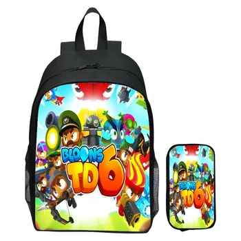 16 inch children's backpack 2-piece set balloon tower anti Bloons TD6 elementary school backpack backpack pencil case 1