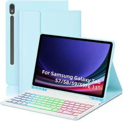 Draadloos Afneembaar Verlicht Toetsenbordhoes voor Tablets