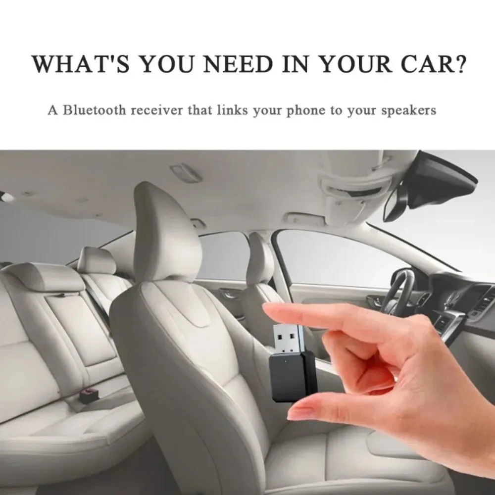 BGGQGG Bluetooth Adapter USB Bluetooth 5.1 Receiver 3.5mm AUX Jack for PC Car Music AUX Stereo Audio Adapter TV Headphones