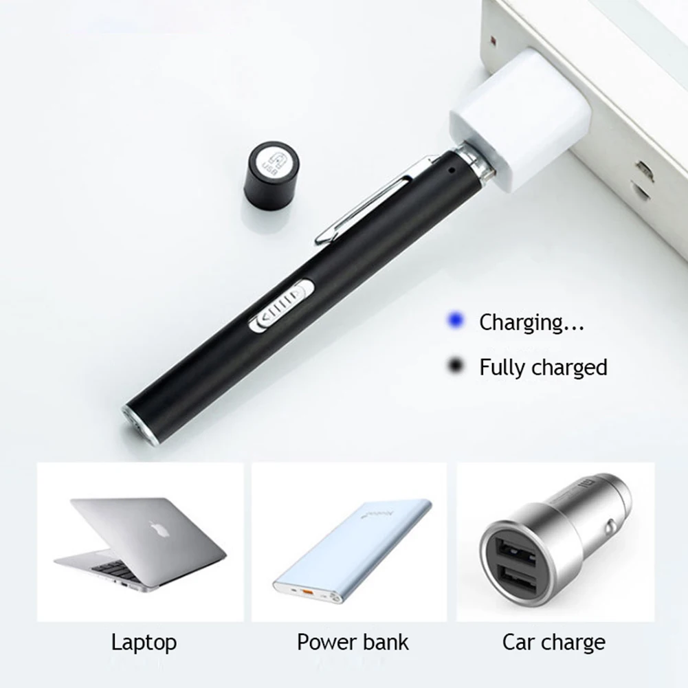Compact LED Medical Examination Pen Light with Pupil Gauge