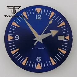 Elegant 32mm Multicolor Automatic Watch Dial with Date Window and Hands Set (Blue dial hands)