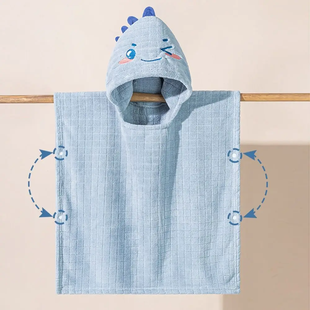 Cartoon Dinosaur Baby Bath Towel Coral Velvet Quick-Drying Hooded Bathrobe Absorption Practical Infant Bathrobe Sleeping Wrap