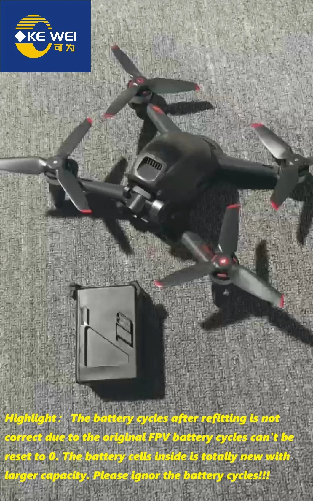 รูปสินค้า แบตเตอรี่โดรน DJI FPV ความจุ 4000mAh