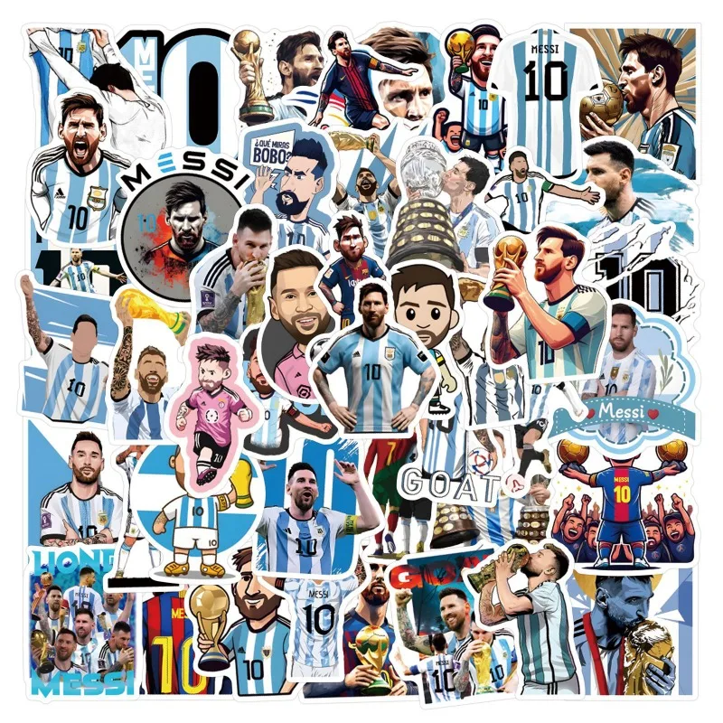 54pcs Pictures of Football Star Lionel Messi Suitcase Water Cup Guitar Car Scooter Stationery Mobile Phone DIY Decoration Decals view 2