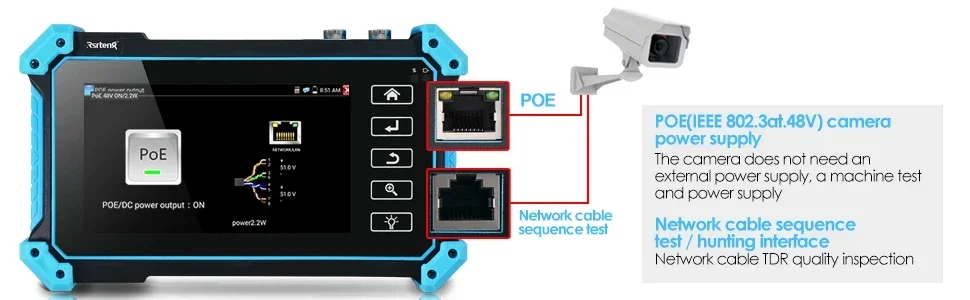 IPC-5200/5100 Plus 8MP 4K AHD CVI TVI CVBS IP Camera Test 5.4" IPS Touch Screen