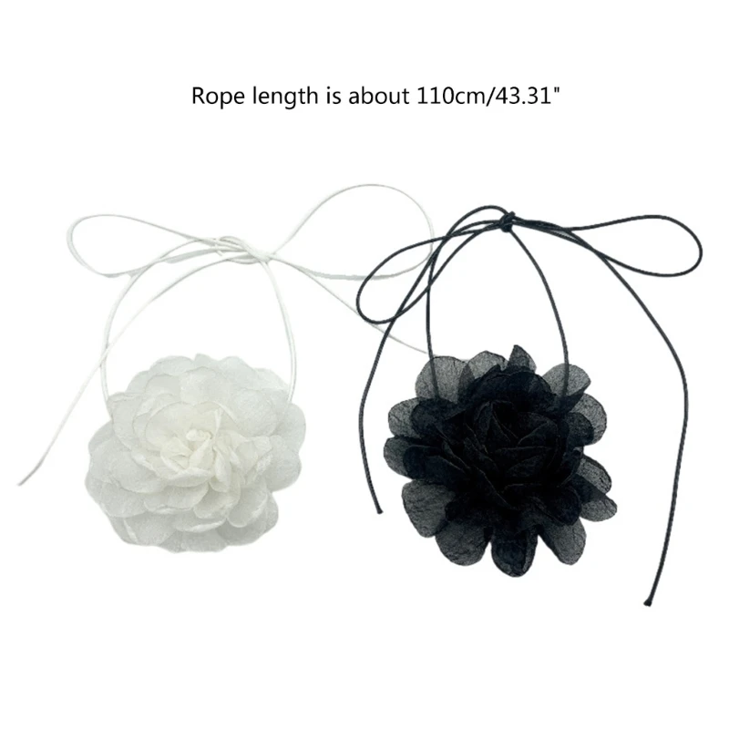 Gothic Vintage Lace Flower Choker Necklace for Women Harajuku Gothic Dark For Woman Sweet Collar Necklace Party Female Jewelry