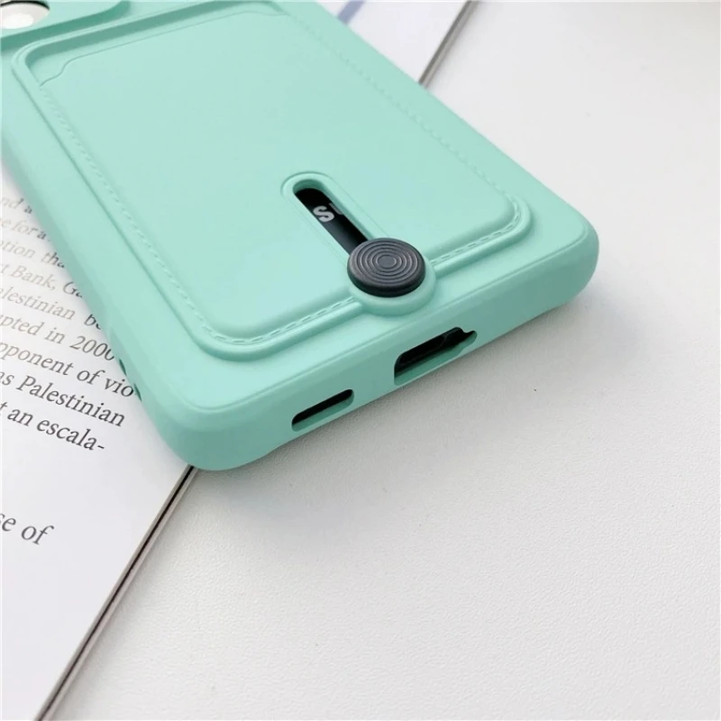 Silicone Soft TPU Mobile Phone Case with Card Slot and Credit Card Holder