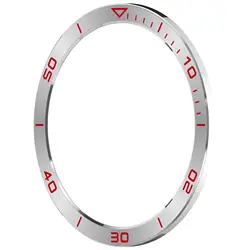 Premium Metal Bezel Bumper Cover Protective Case for Smartwatches (47mm/51mm) (B - Silver - red)