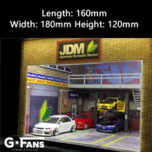 New Diorama 1/64 LED Lighting Double-Deck Model Car Garage Collection Display car model display