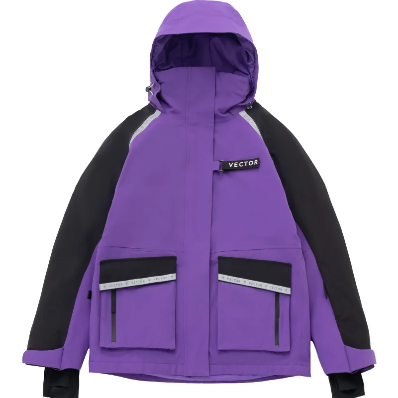 스노우보드 의류 Ski Wear Men's And Women's Loose Warm Windproof Waterproof Jacket Wear Resistant Veneer Double Board Ski Jacket