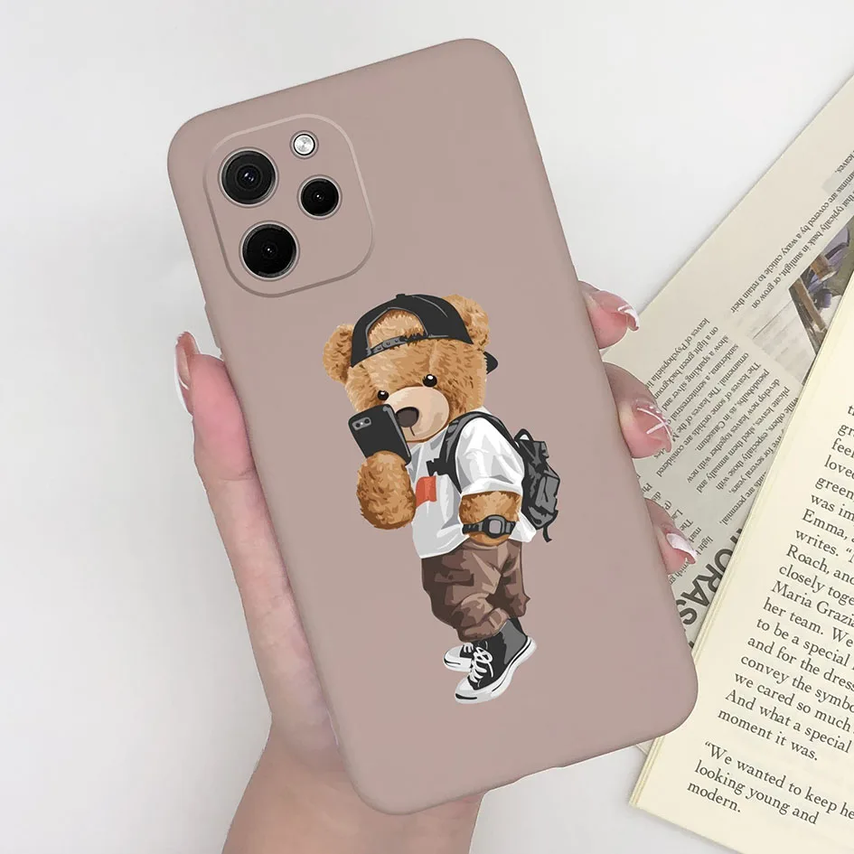 Cute Cartoon Dinosaur Bear Soft Silicone Case for Huawei Nova Y61 and Enjoy 50z