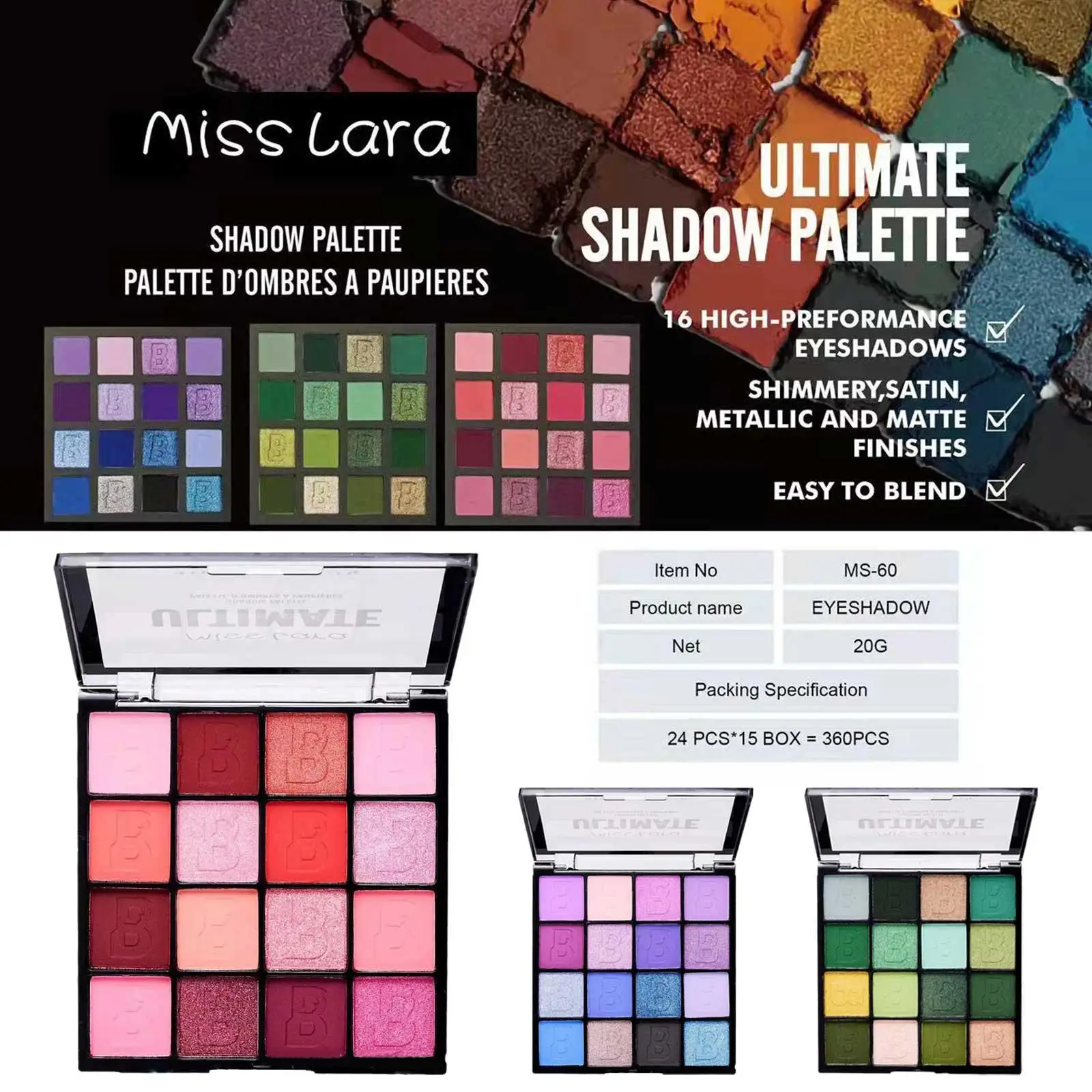 16 Color Eye Shadow Matte Pearlescent European And American Makeup Beginners Eye Shadow Tray Makeup Cosmetics