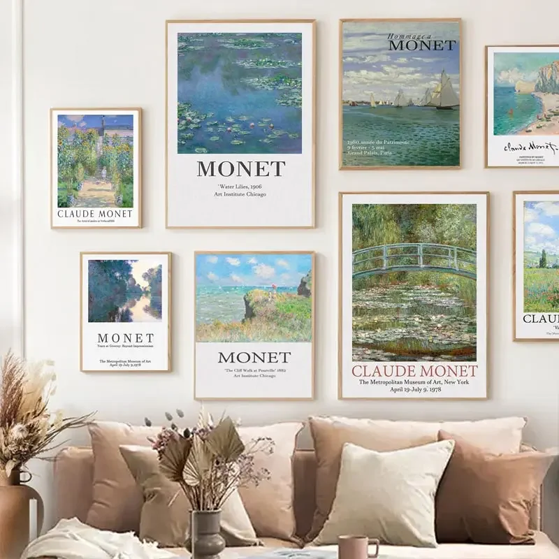 Abstract Monet Exhibition Claude Poster E Stampe Vintage Monet Garden Landscape Museum Immagini A Parete Soggiorno Home Decor