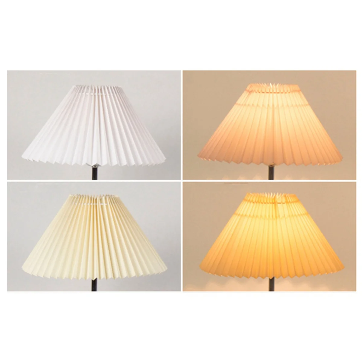 

3X Pleats Lampshade Table Lamp Standing Lamps Japanese Style Pleated Lampshade Creative Desk Lamp Shade Bedroom Lamps -A