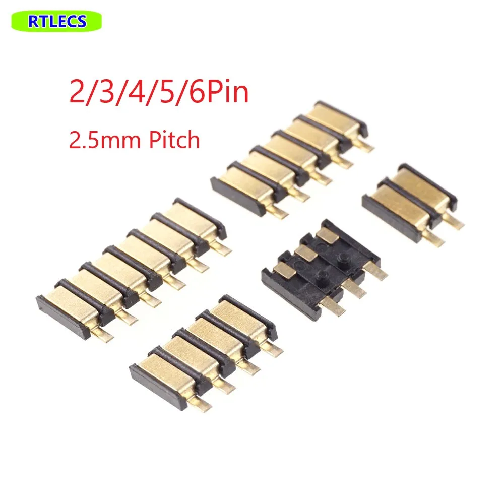 20 pcs Spring Compression Contact 2.5 mm Pitch 2 3 4 5 6 Pin Female Connector Surface Mount