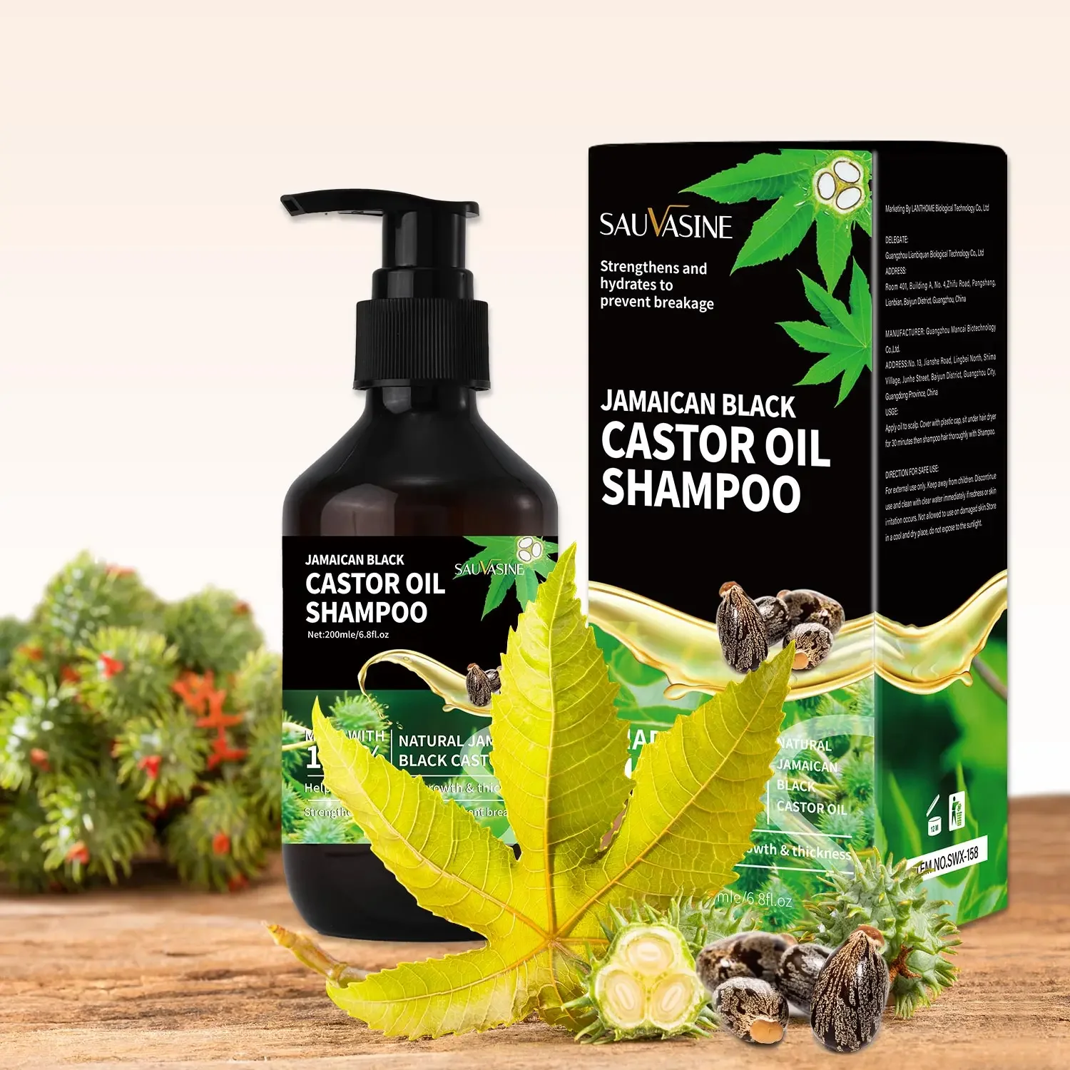 200ML Hair Growth Shampoo Jamaican Castor Oil Shampoo Quickly Strengthen Hair Roots Anti Hair Loss Products For Men For Women