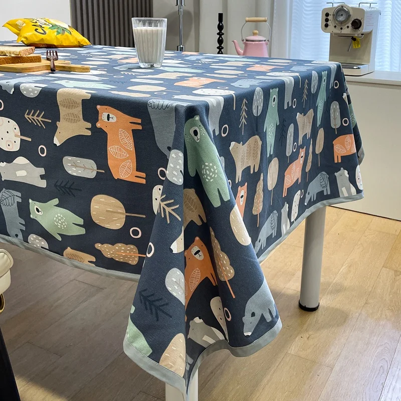 

1pc Cartoon Style Table Clothe for Kitchen Dinner скатерть на стол Cotton Rectangular Tablecloths Printed Table Cover Home Decor